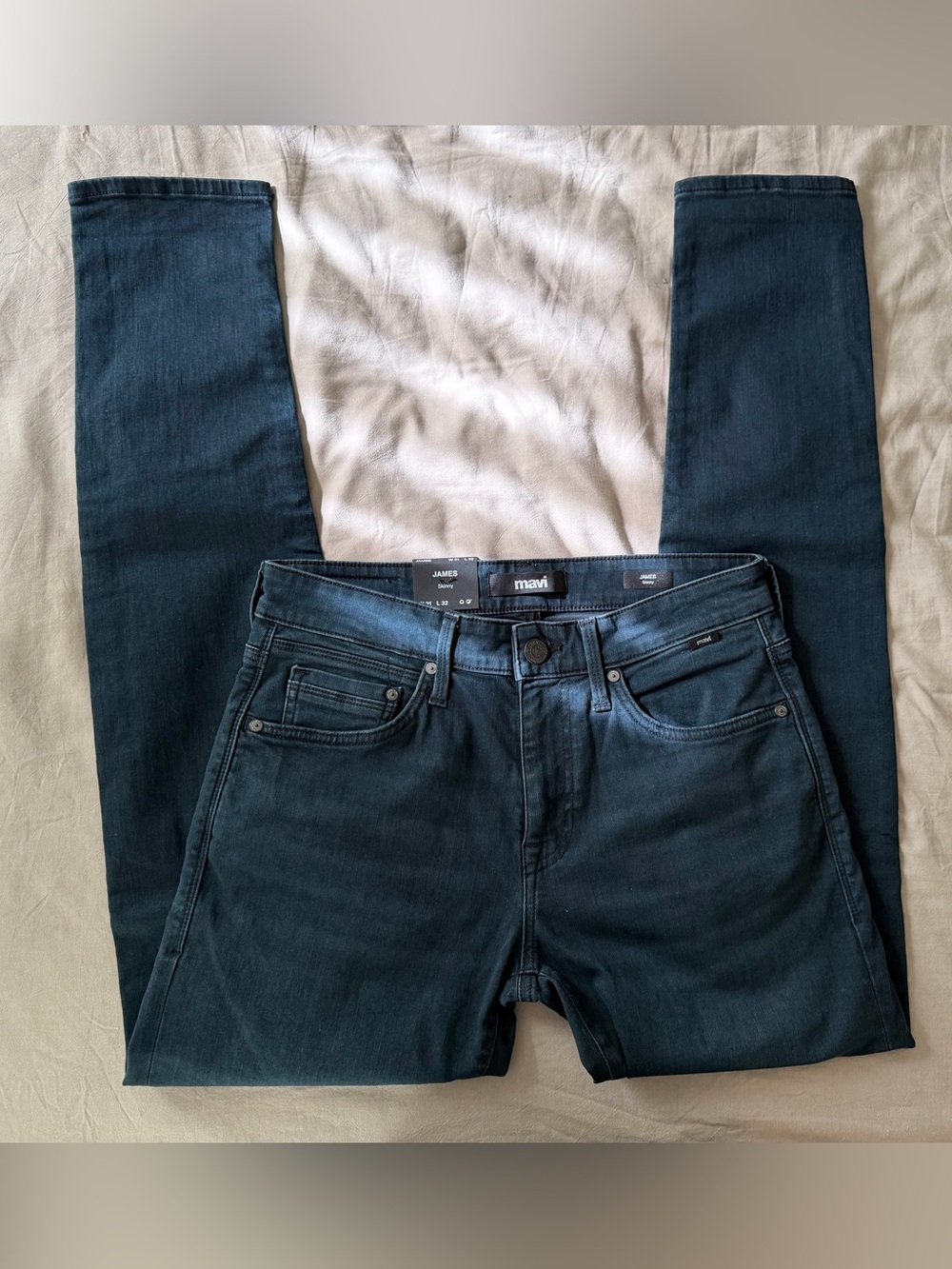 Mavi James Skinny Jeans in Dark Teal Blue